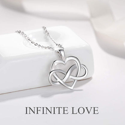 Infiniy Heart Necklace 925 Sterling Silver I Love You Gifts for Women Girlfriend Birthday Valentines Mothers Day Jewellery Present Ideas for Her